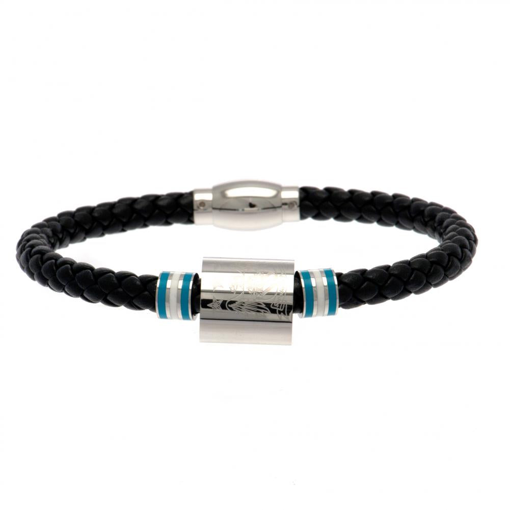 Manchester City FC Colour Ring Leather Bracelet