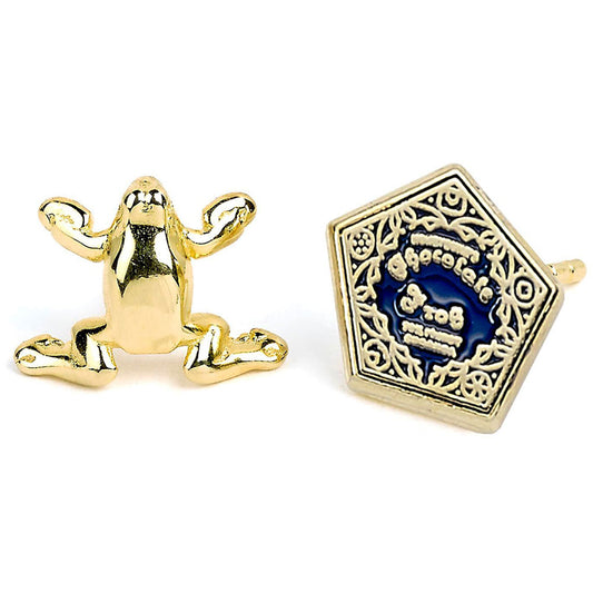 Harry Potter Gold Plated Chocolate Frog Stud Earrings