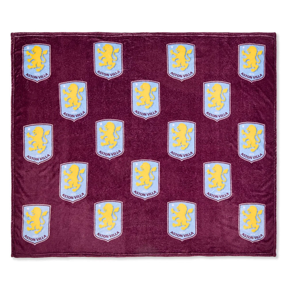 Aston Villa FC Multi Crest Fleece Blanket