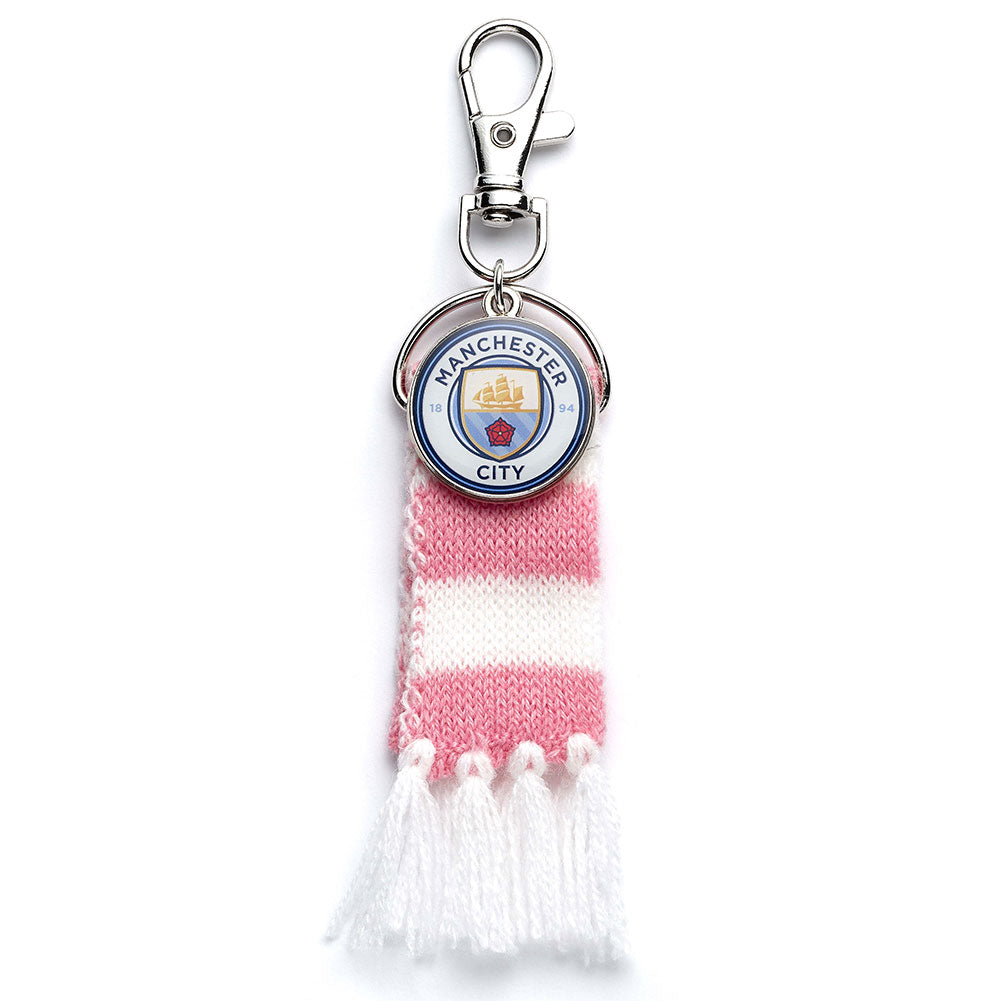 Manchester City FC Pink Bar Scarf Bag Charm