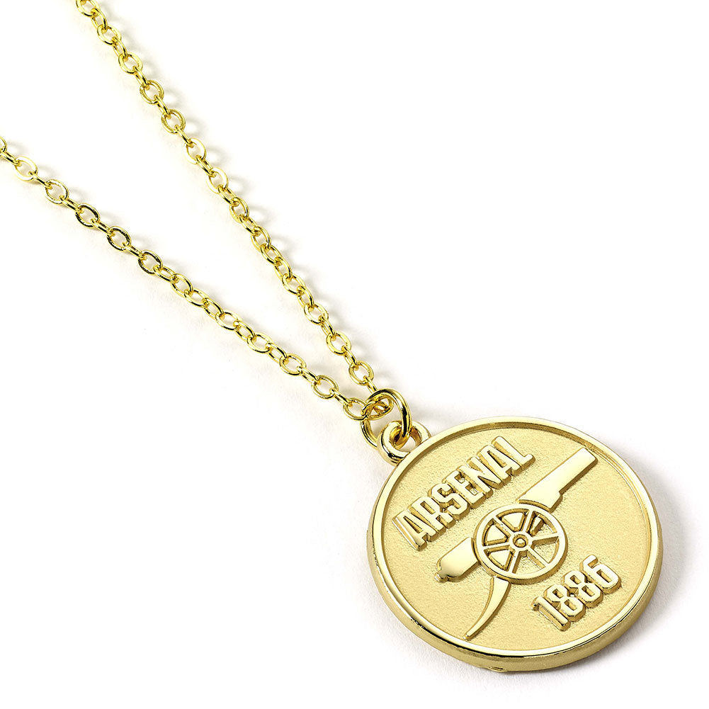Arsenal FC Gold Finish Crest Necklace