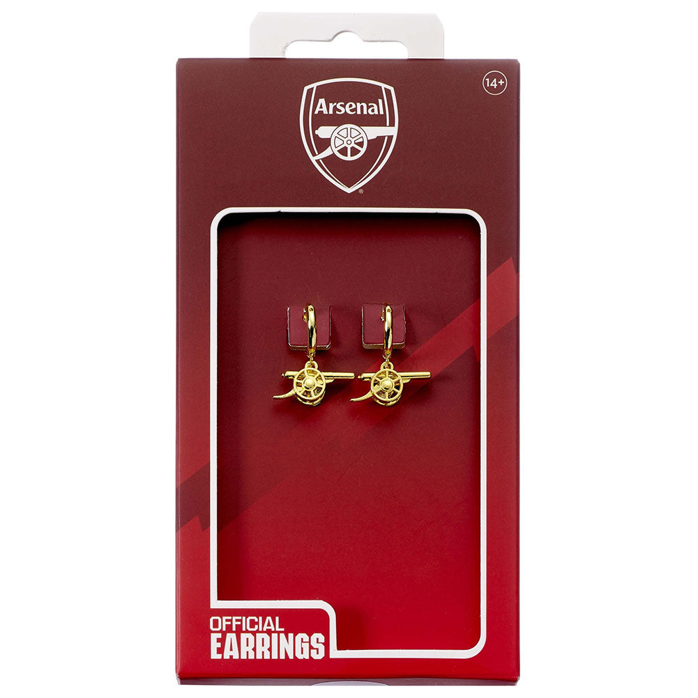 Arsenal FC Gold Finish Cannon Hoop Earrings