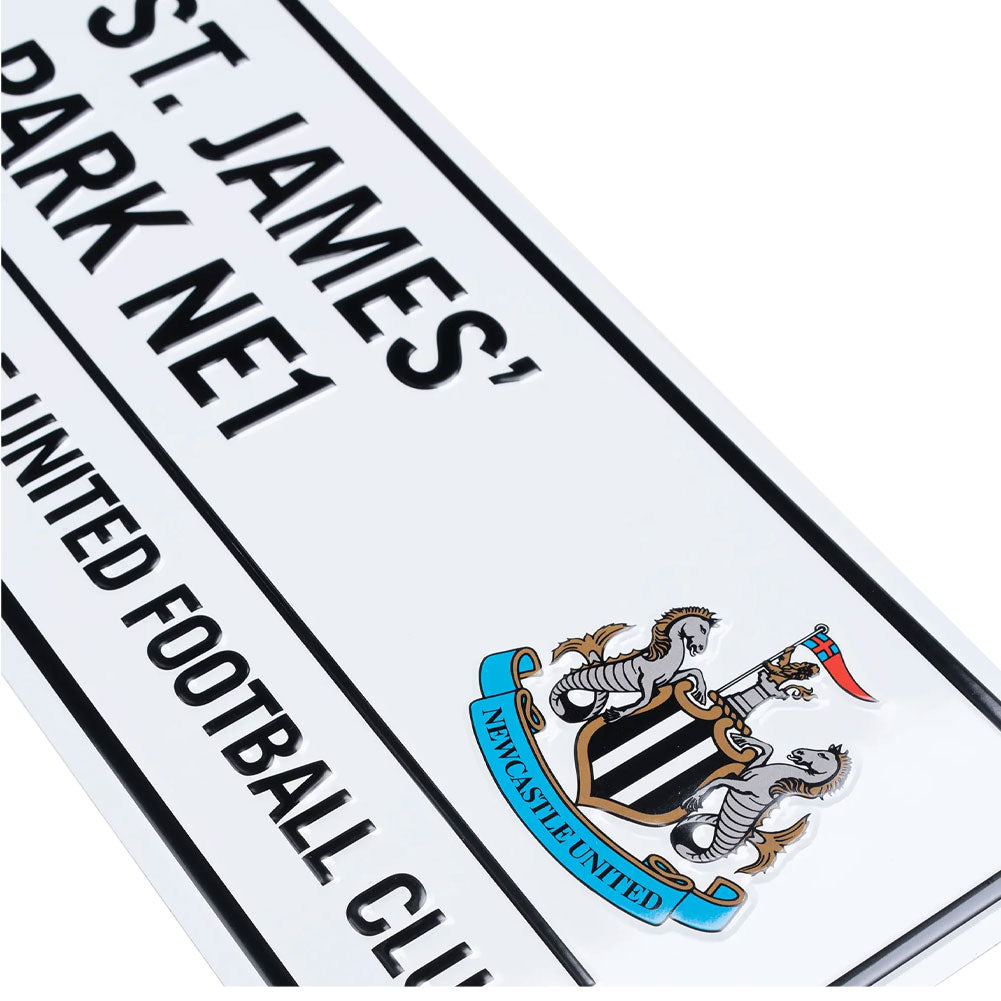 Newcastle United FC White Street Sign