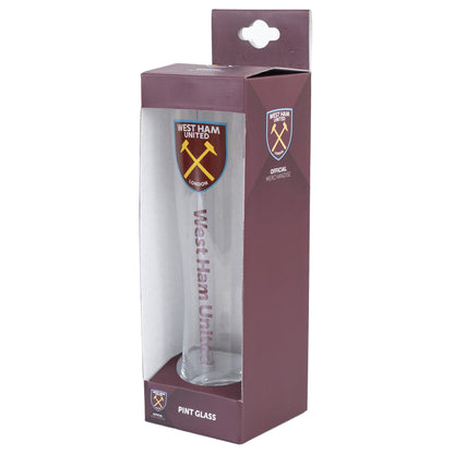 West Ham United FC Tall Beer Glass