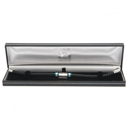 Manchester City FC Colour Ring Leather Bracelet