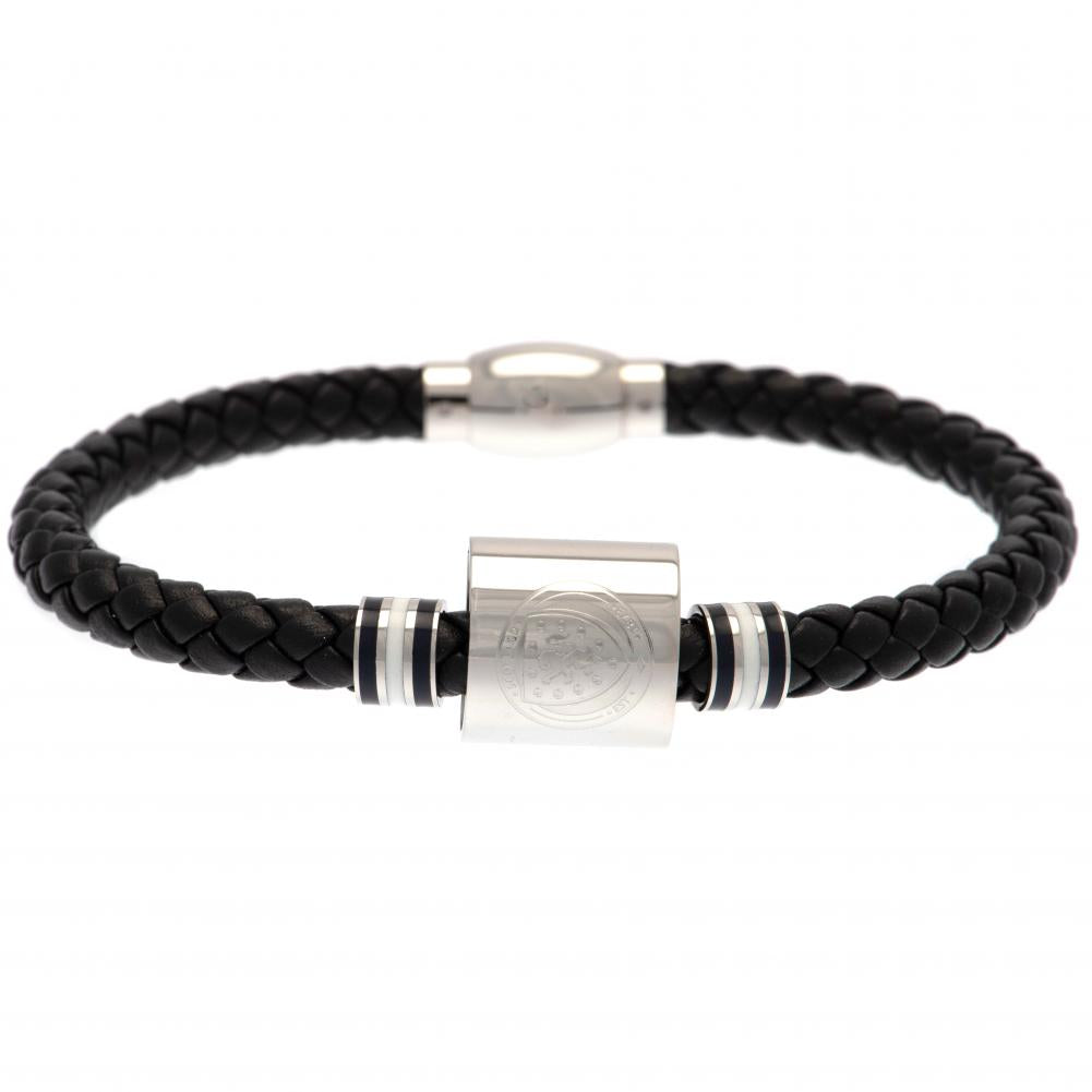 Scottish FA Colour Ring Leather Bracelet