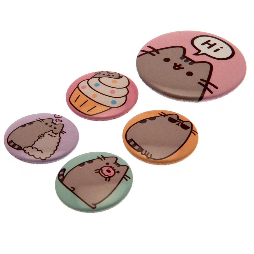 Pusheen Hi Button Badge Set