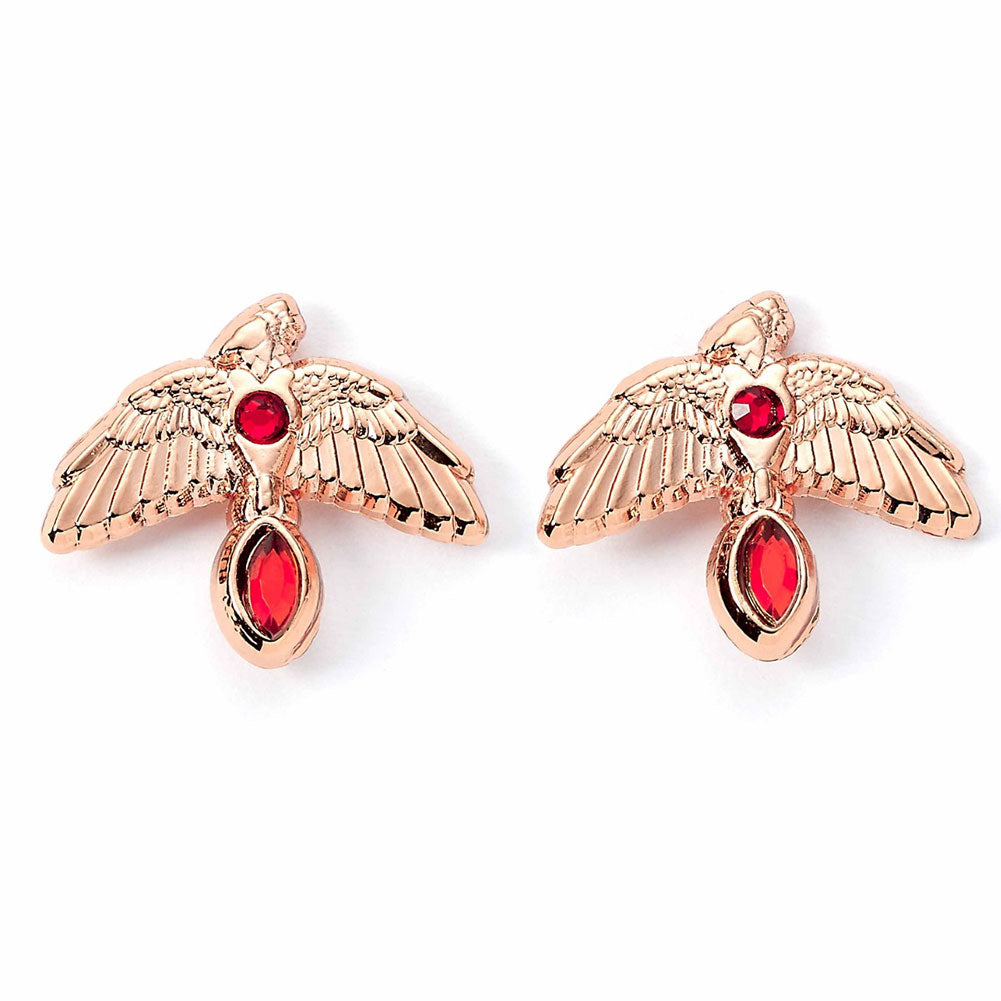 Harry Potter Rose Gold Plated Fawkes Stud Earrings