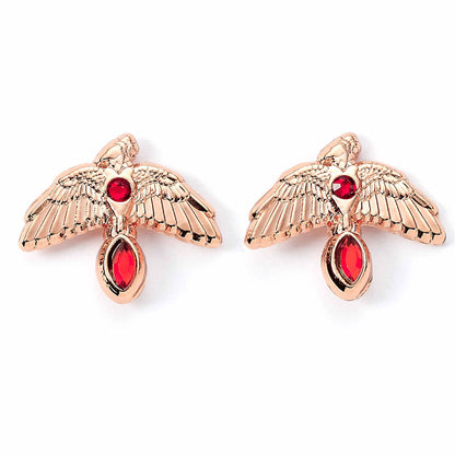 Harry Potter Rose Gold Plated Fawkes Stud Earrings