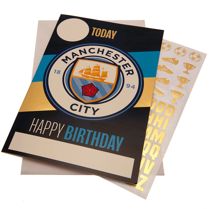 Manchester City FC Birthday Card With Stickers