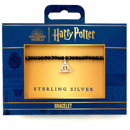 Harry Potter Stone Bracelet With Sterling Silver Charm Deathly Hallows