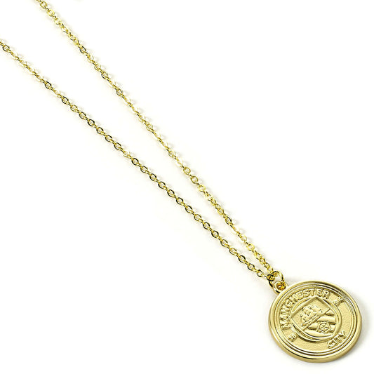 Manchester City FC Gold Finish Crest Necklace