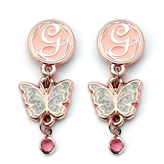 Wicked Rose Gold Plated Glinda Butterfly Drop Earrings