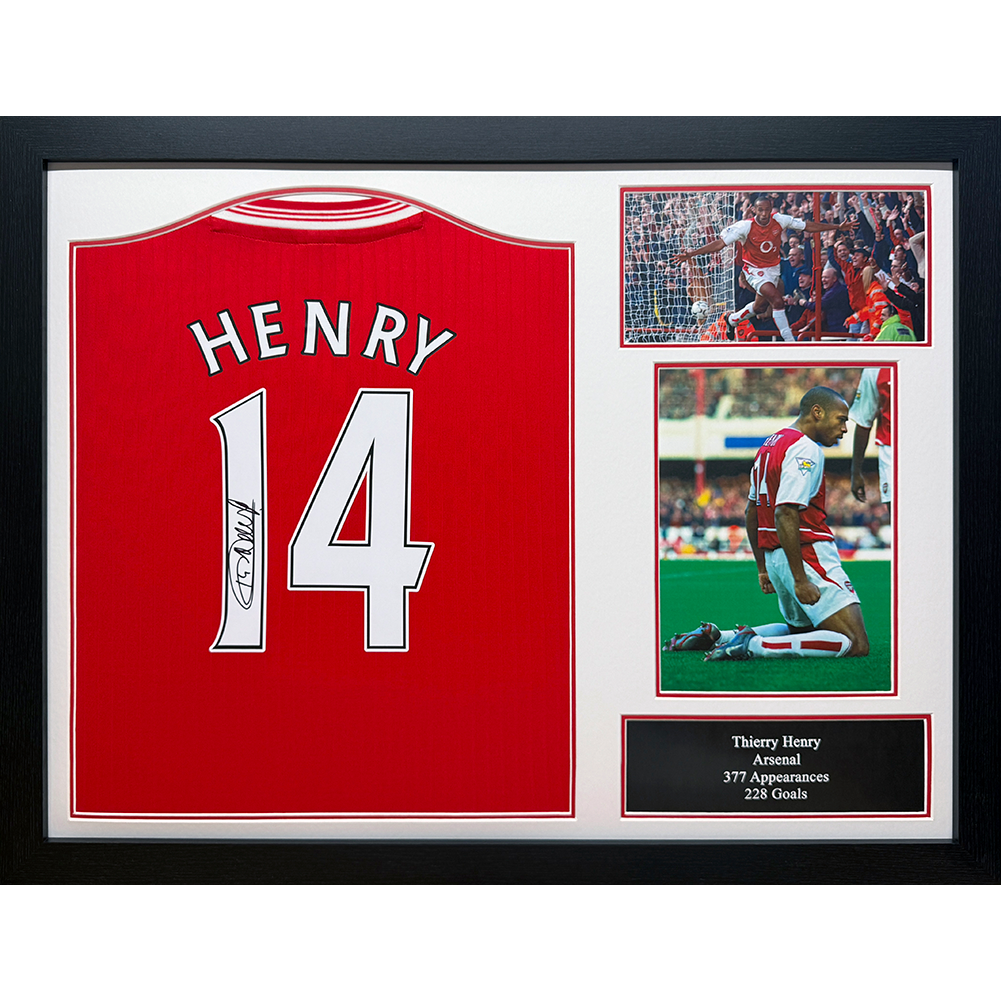 Arsenal FC Henry Centenary Retro Signed Shirt (Framed)