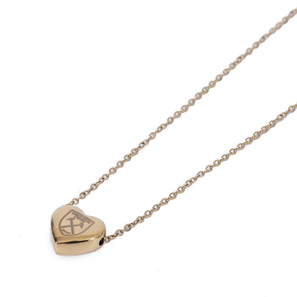 West Ham United FC Gold Plated Heart Necklace