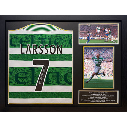 Celtic FC 1996 Larsson Signed Shirt (Framed)