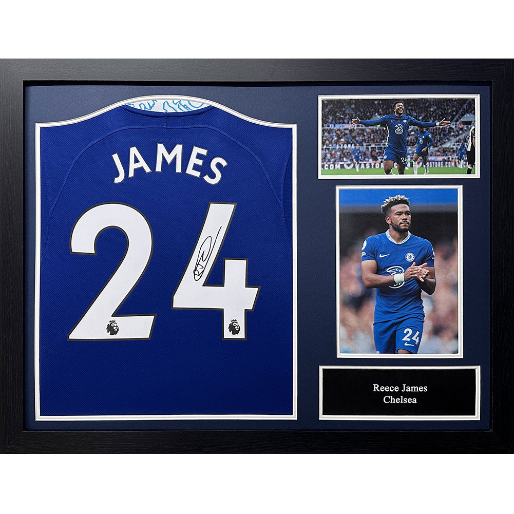Chelsea FC James Signed Shirt (Framed)
