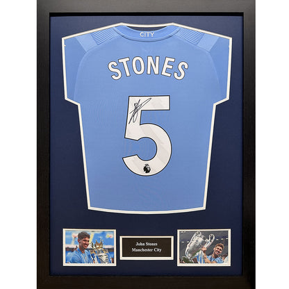 Manchester City FC Stone Signed Shirt (Framed)