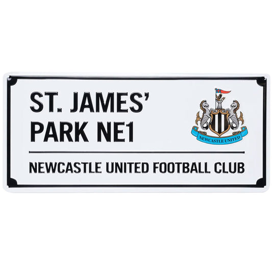 Newcastle United FC White Street Sign